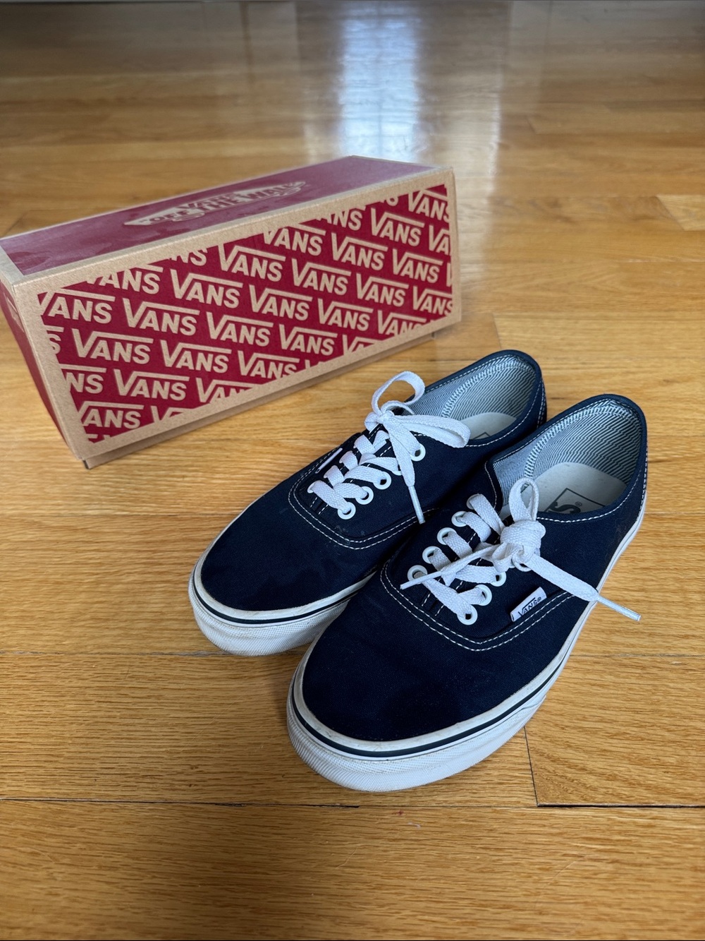 Vans Classic Low Top Sneakers in Navy and White